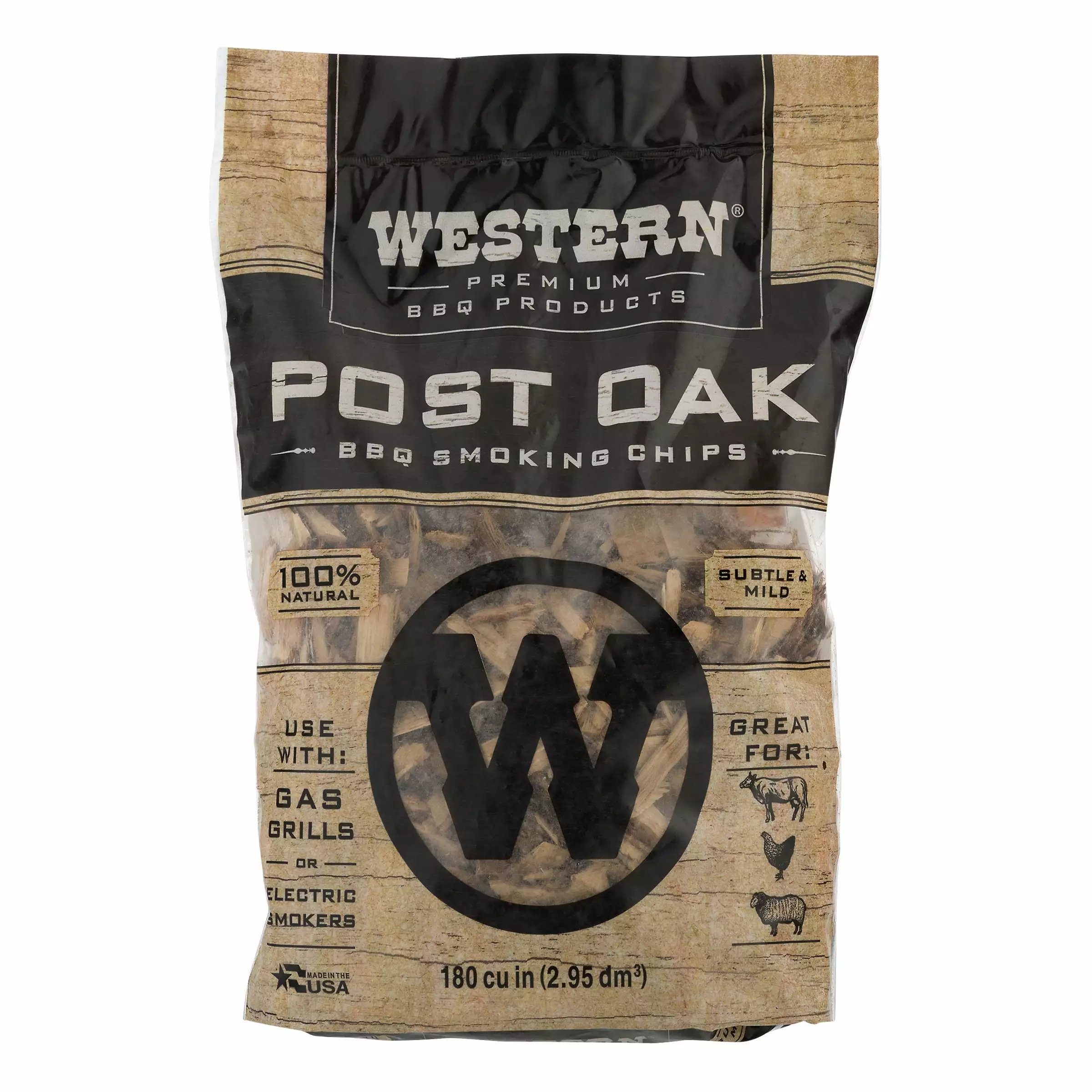 Western Luxury BBQ Products Oak BBQ Smoking Chips 180 Cu