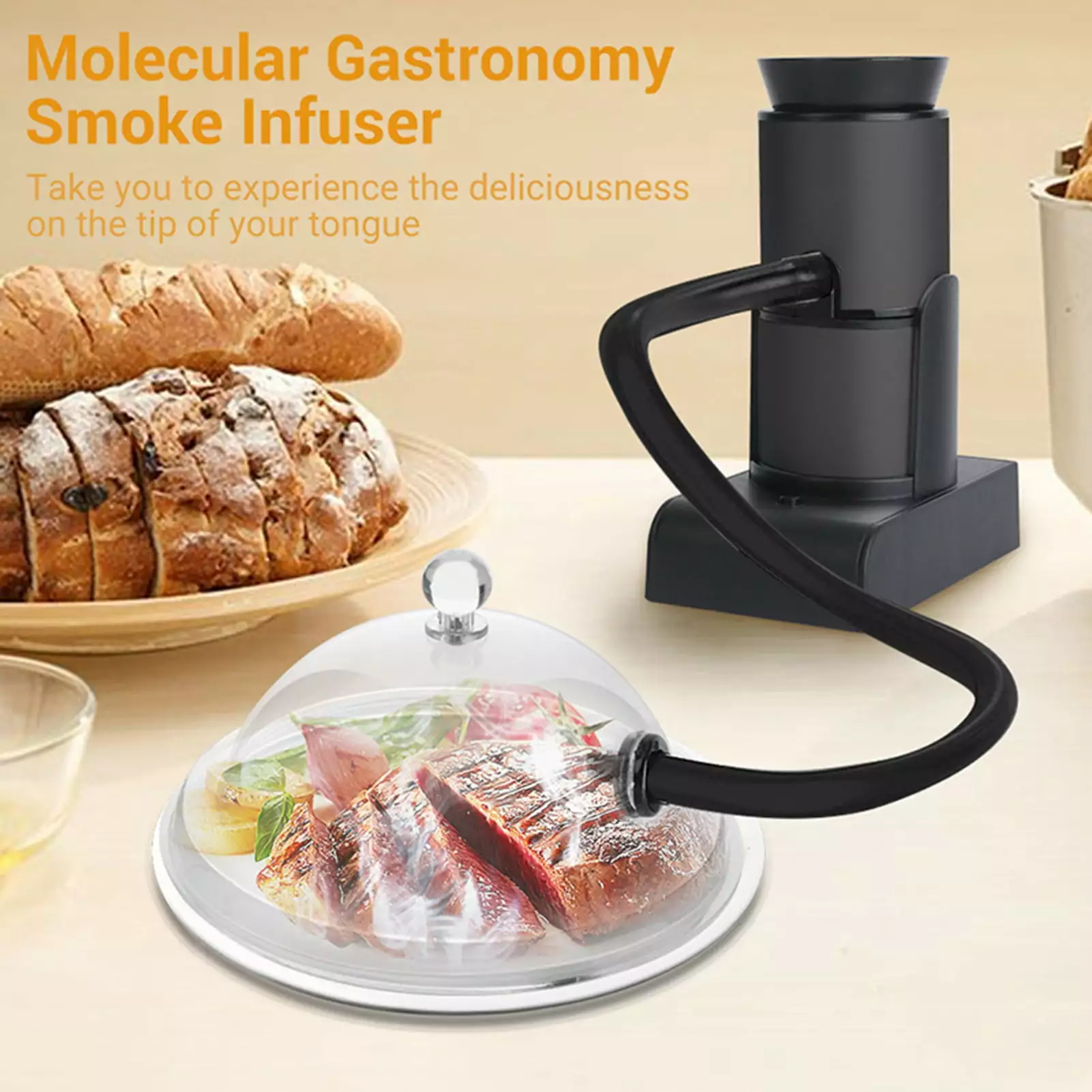 NIBOLOG 1 Set Food Smoker Wide Application Reusable Plastic Cocktails Cooking Travel-friendly Mini Smoke Infutilizer Kit Home