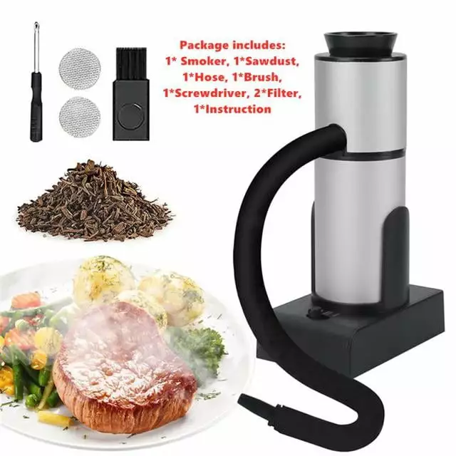 Travel-friendly Food Cold Smoke Generator Molecular Cuisine Smoking Gun Grill Smoker None