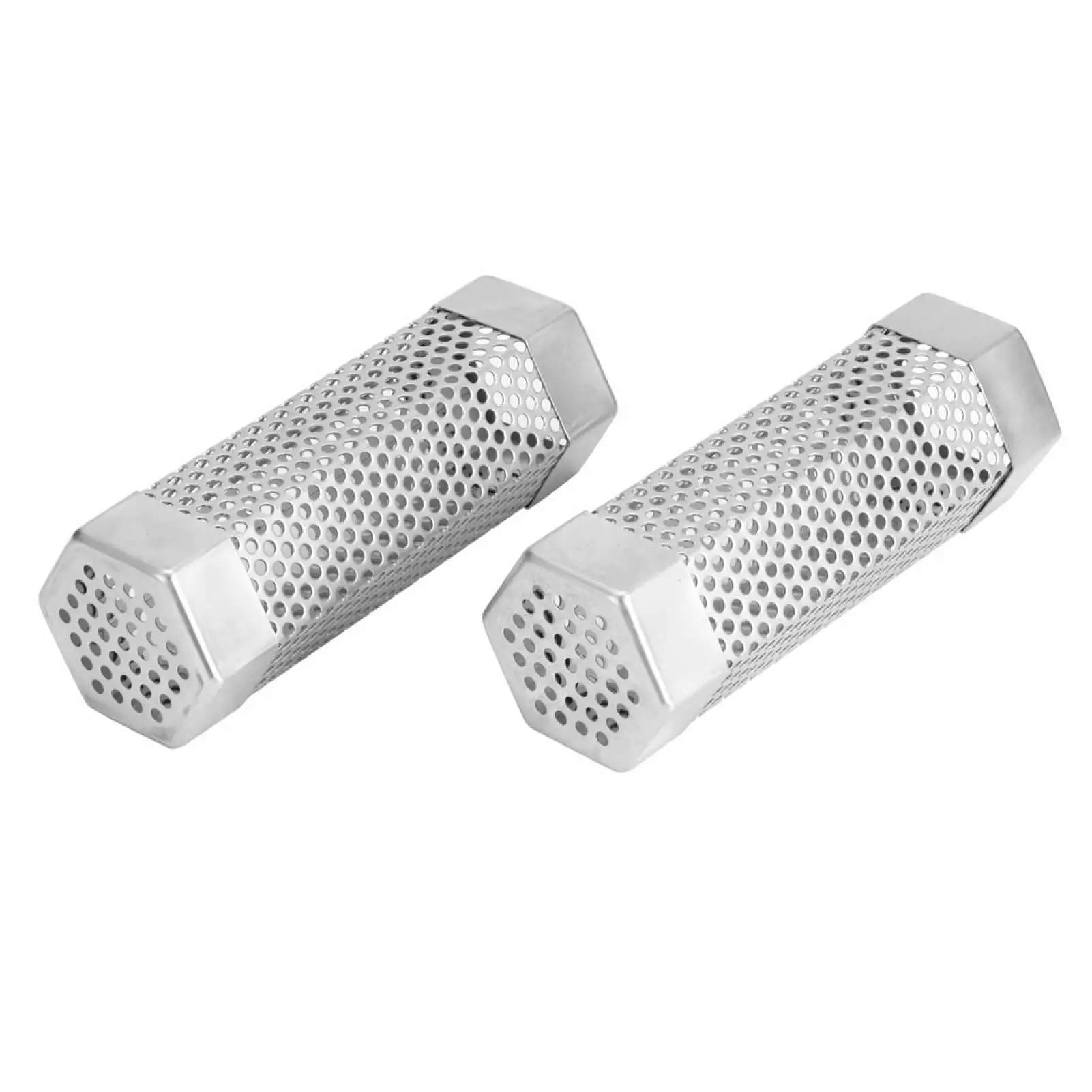 OTVIAP BBQ Smoker Barbecue Tools 2Pcs BBQ Grill Smoker Tube Mesh Tube Pellets Smoke Box 6in Stainless Steel Hexagonal