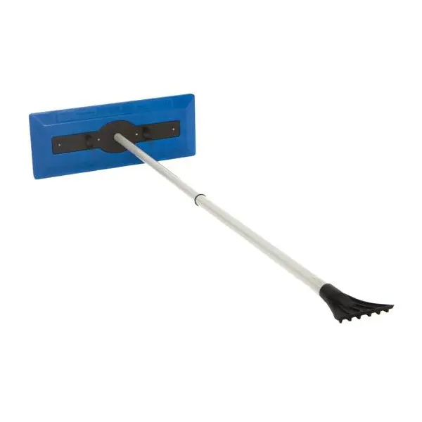 Snow Joe SJBLZD Auto-Locking Telescoping Snow Broom Ice Scraper 30-49 Inch Car and Driveway