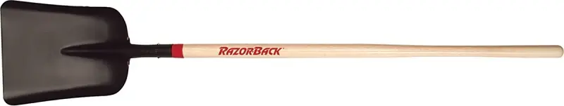 Razor-Back 79805 Scoop Shovel, 11.325 W Blade, 14-1/2 L Blade, Steel Blade, Hardwood Handle, Extended Handle