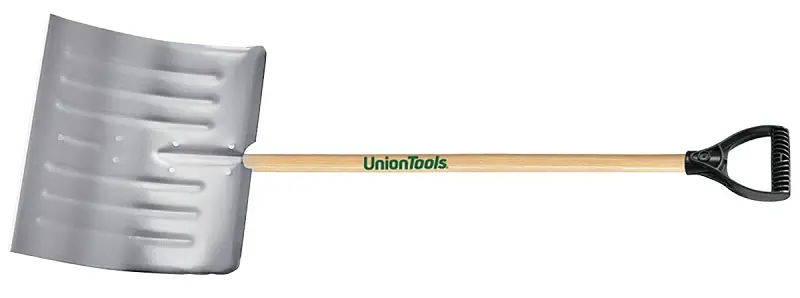 UnionTools 1640400 Snow Shovel, 18 W Blade, 14-1/2 L Blade, Aluminium Blade, Wood Handle, 51 OAL