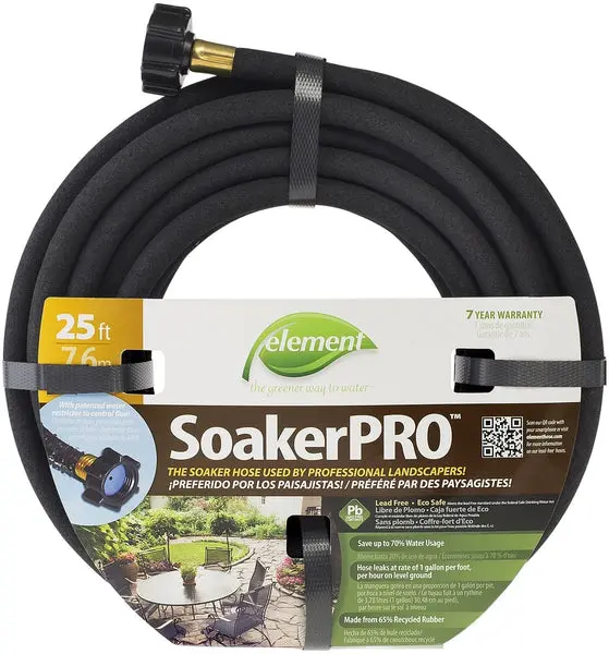 Swan CELSP38025 Durable Rubber Soaker Hose Efficient Garden Watering Black Element