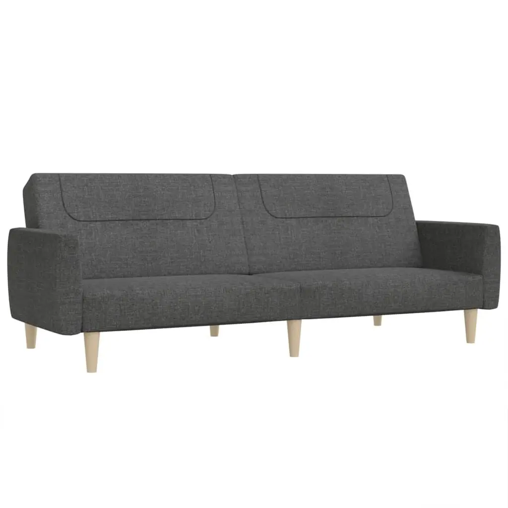 2-Seater Sofa Bed Dark Gray Fabric Convertible Living Room Furniture