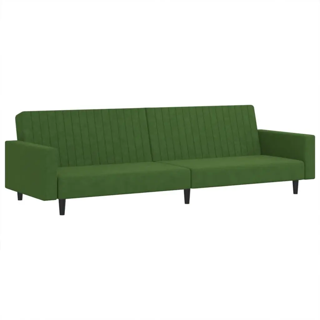 2-Seater Sofa Bed Dark Green Velvet Convertible Furniture