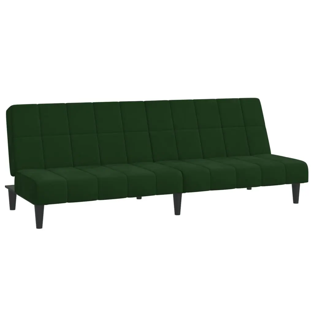 2-Seater Sofa Bed Dark Green Velvet Convertible Living Room Furniture