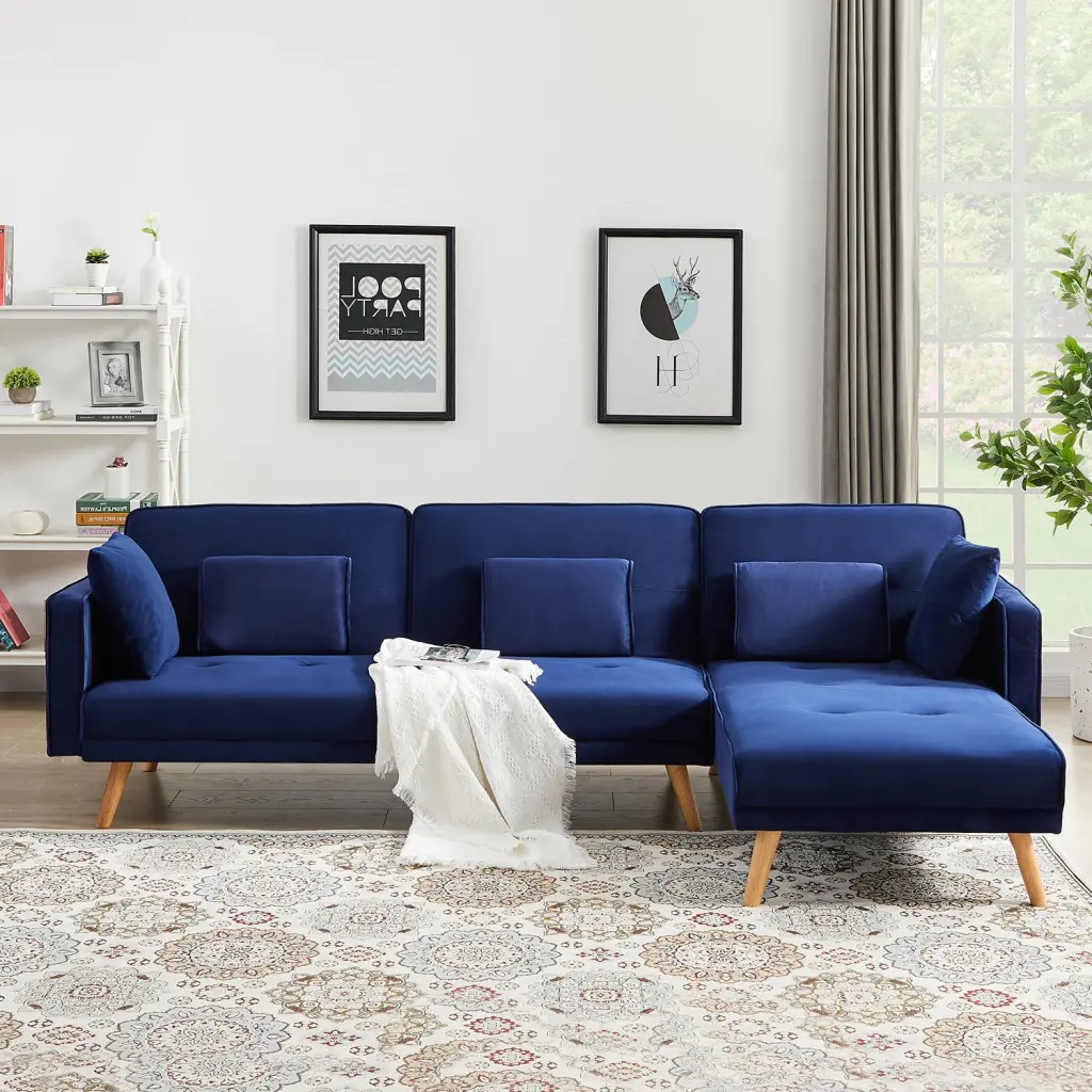 Blue Right Noble Concubine Variable Bed Sofa Living Room Folding fan chen furniture