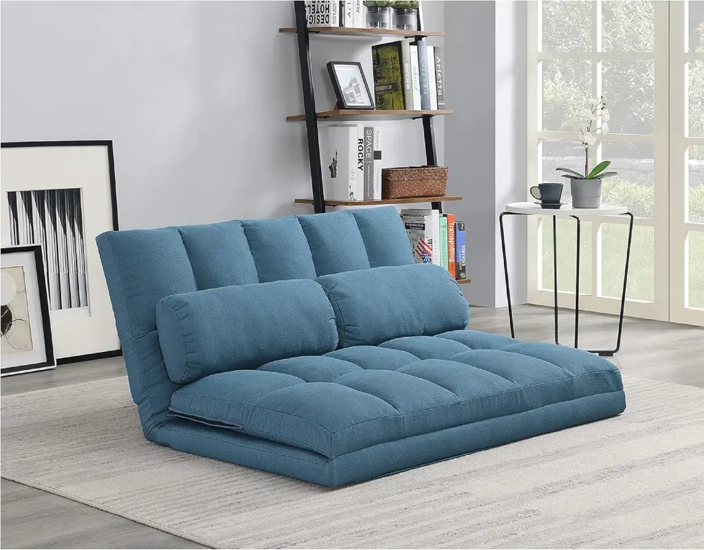 2 Seater Contemporary Collapsible Sofa Bed Trifold Foam Mattress Sleeper kanepe