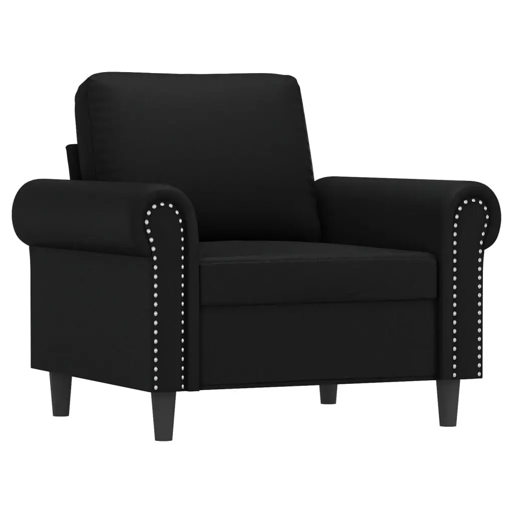 2-Seater Sofa Black 55.1 Inches Faux Leather Loveseat