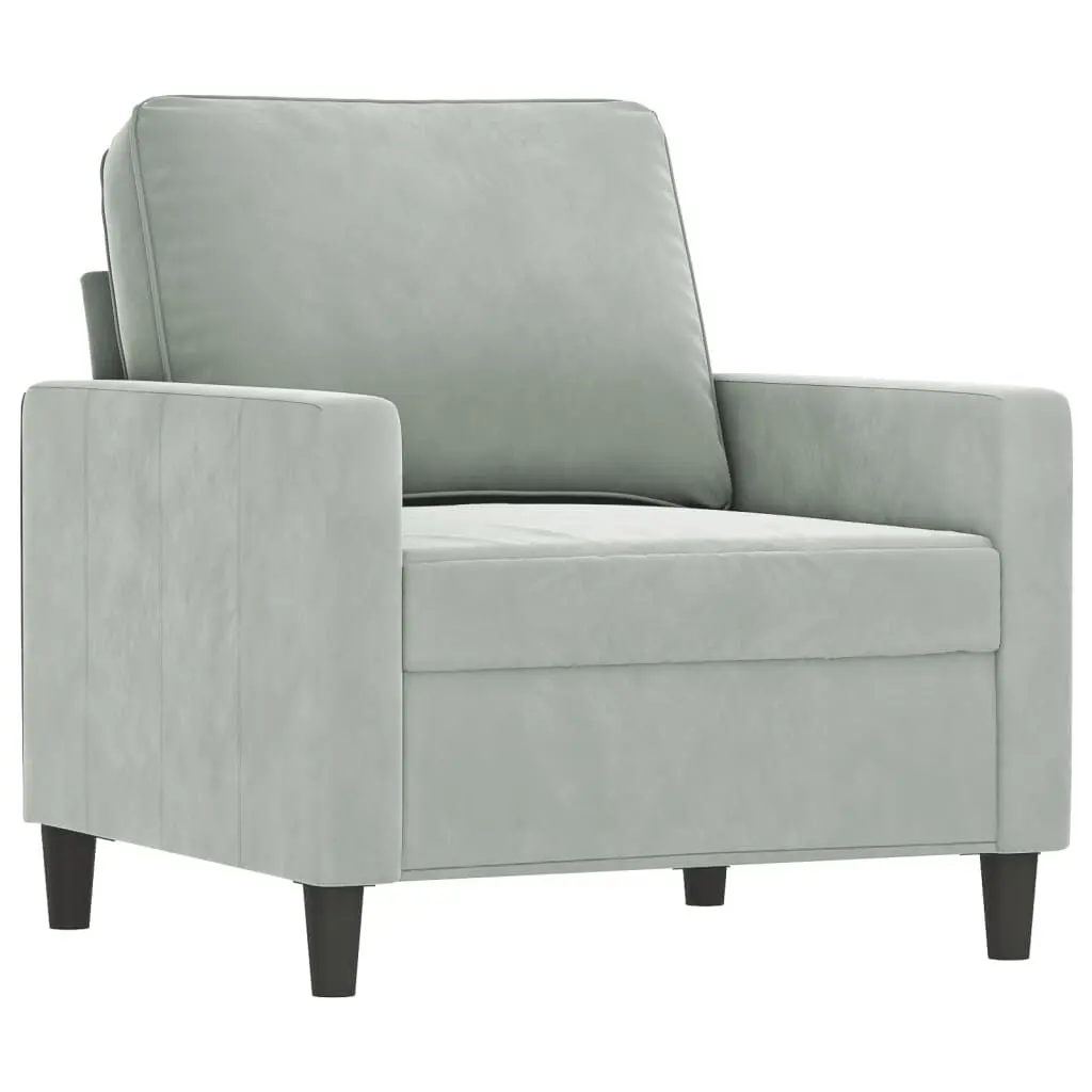 2-Seater Sofa Light Gray 55.1 Inches Velvet Upholstered Loveseat