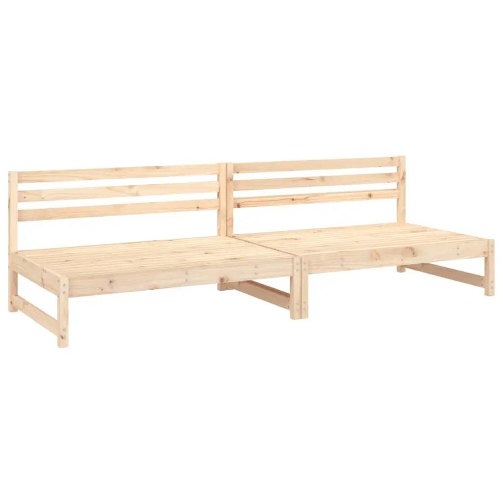 Patio Middle Sofas 2 Pieces 47.2x31.5 Inches Solid Wood Pine Outdoor Furniture