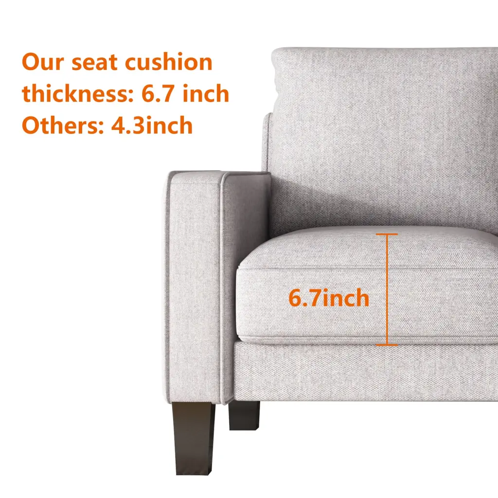 Modern Dark Grey Faux Leather Sofa Ottoman Living Room Furniture hdf store