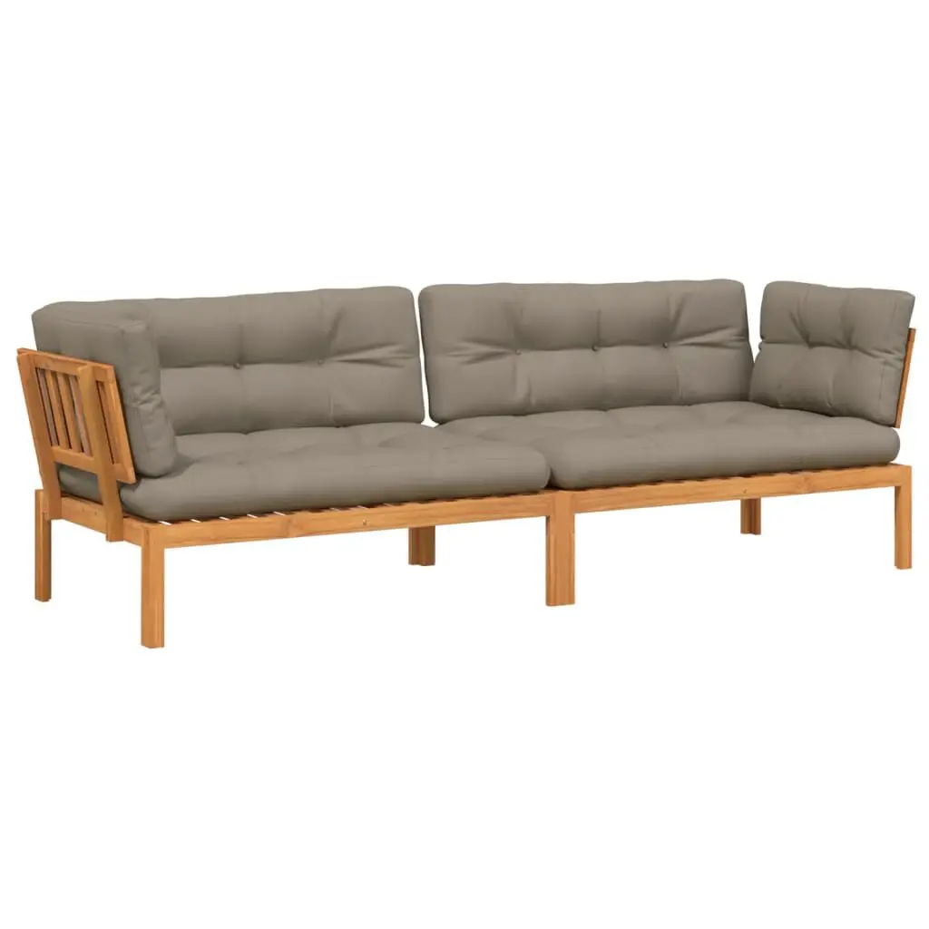 Patio Pallet Corner Sofas Cushions 2 pcs Solid Wood Acacia Outdoor Furniture