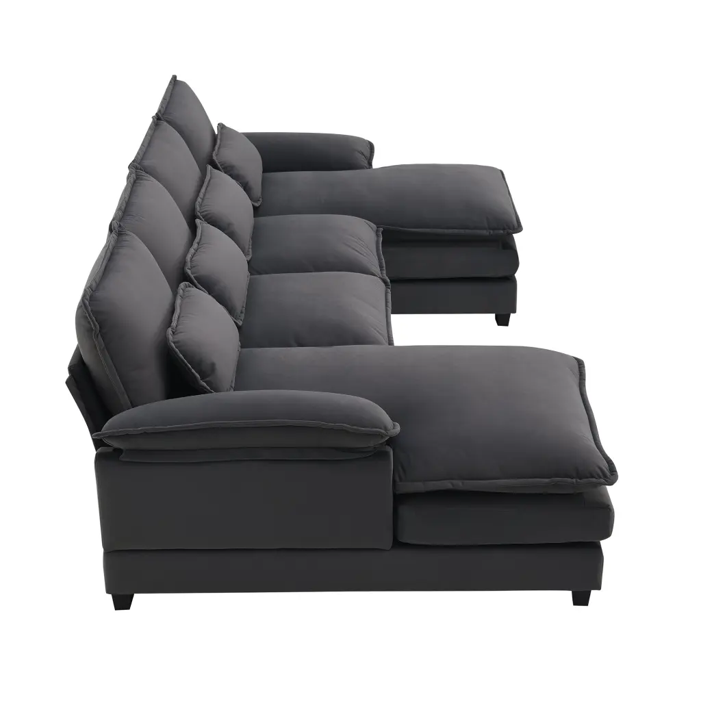 Parcel Gray Velvet 1 Seat Modular Sofa Chair 8004AAE rnb