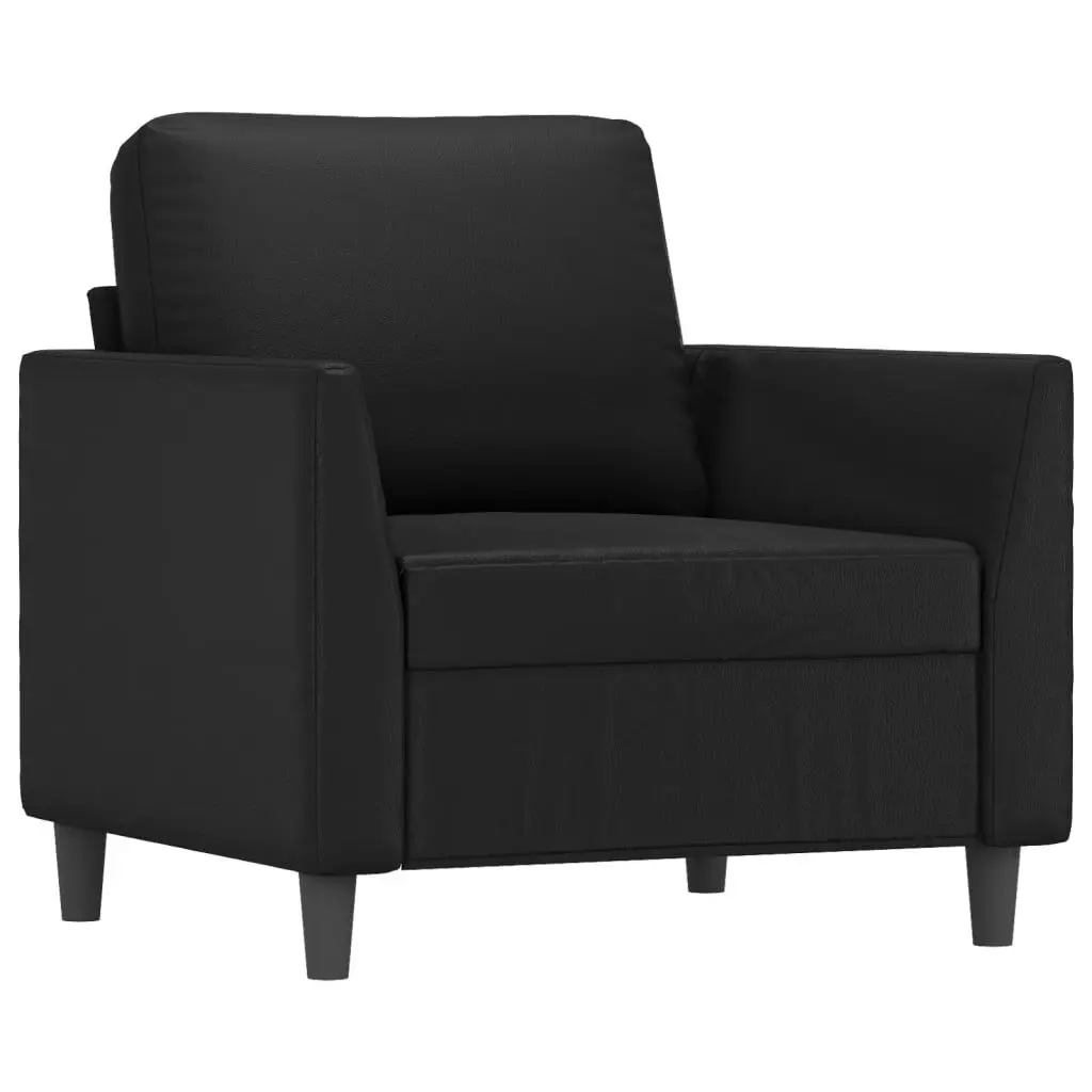2-Seater Sofa Black 47.2 Inches Faux Leather Living Room Furniture