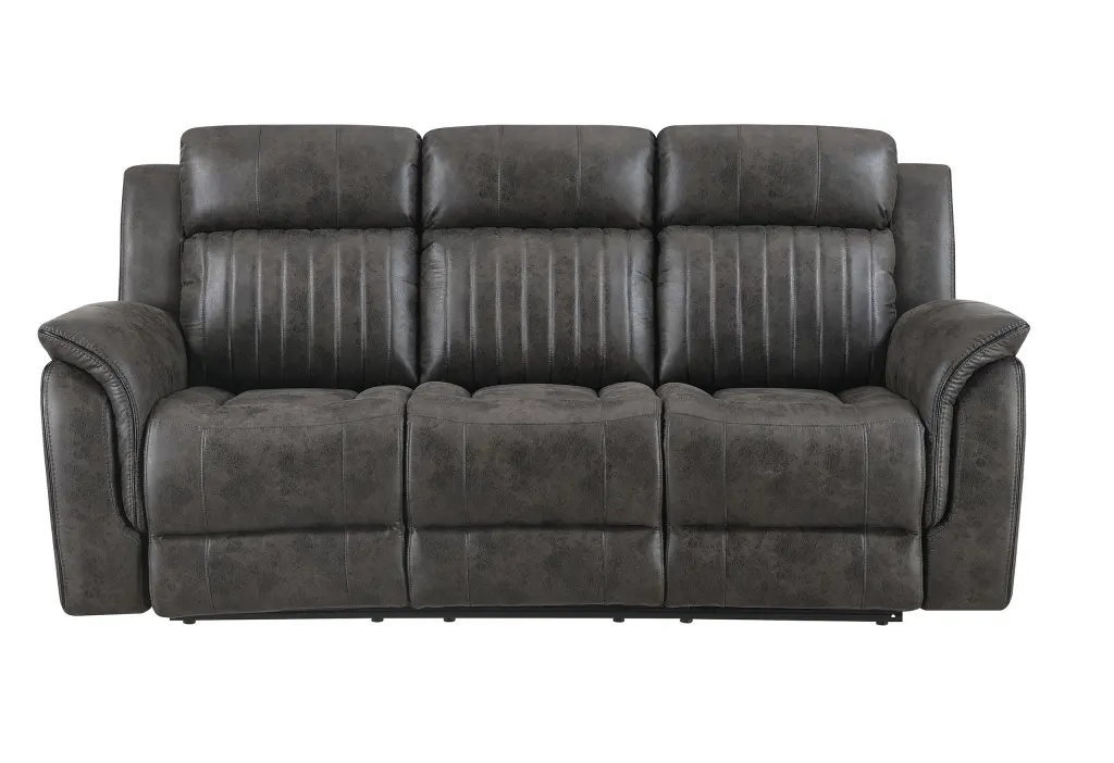 Steban Grey Reclining Sofa Gray Material 3 Seat Living Room Furniture luxe modern furniture