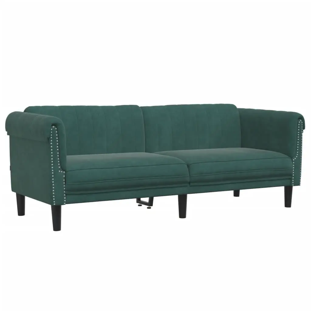 Sofa 3-Seater Dark Green Velvet Living Room Furniture