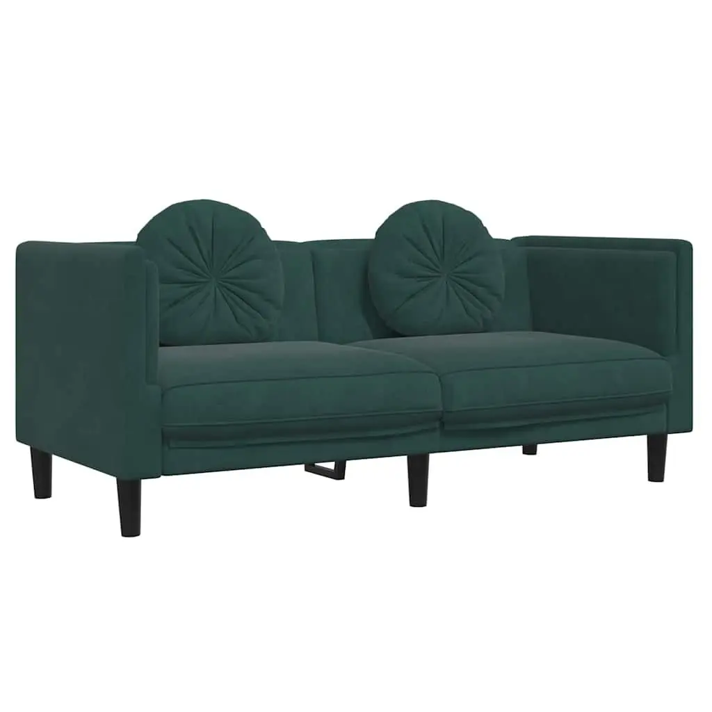 Sofa Cushions 2-Seater Dark Green Velvet Living Room Furniture