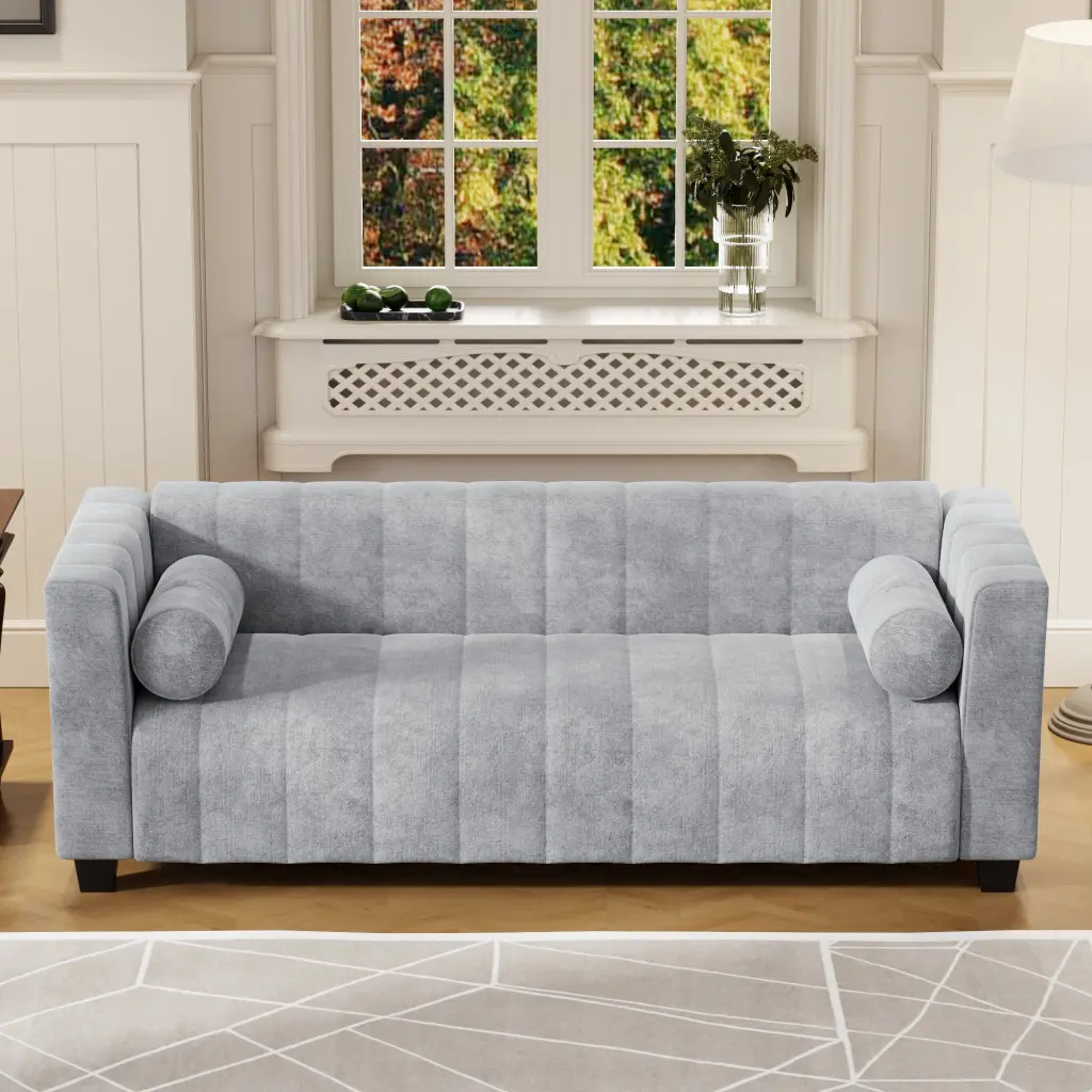 78.7 Inch Upholstered Sofa Living Room Bedroom Salon Simplified Style u_style