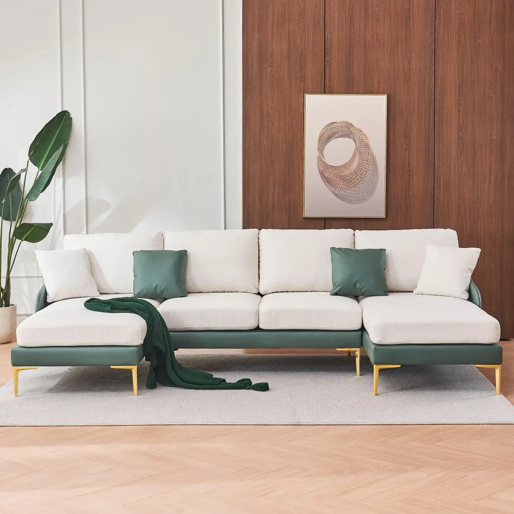 Modern Large Area Linen Leathaire Material Segmented Sofa Living Room xr-1361