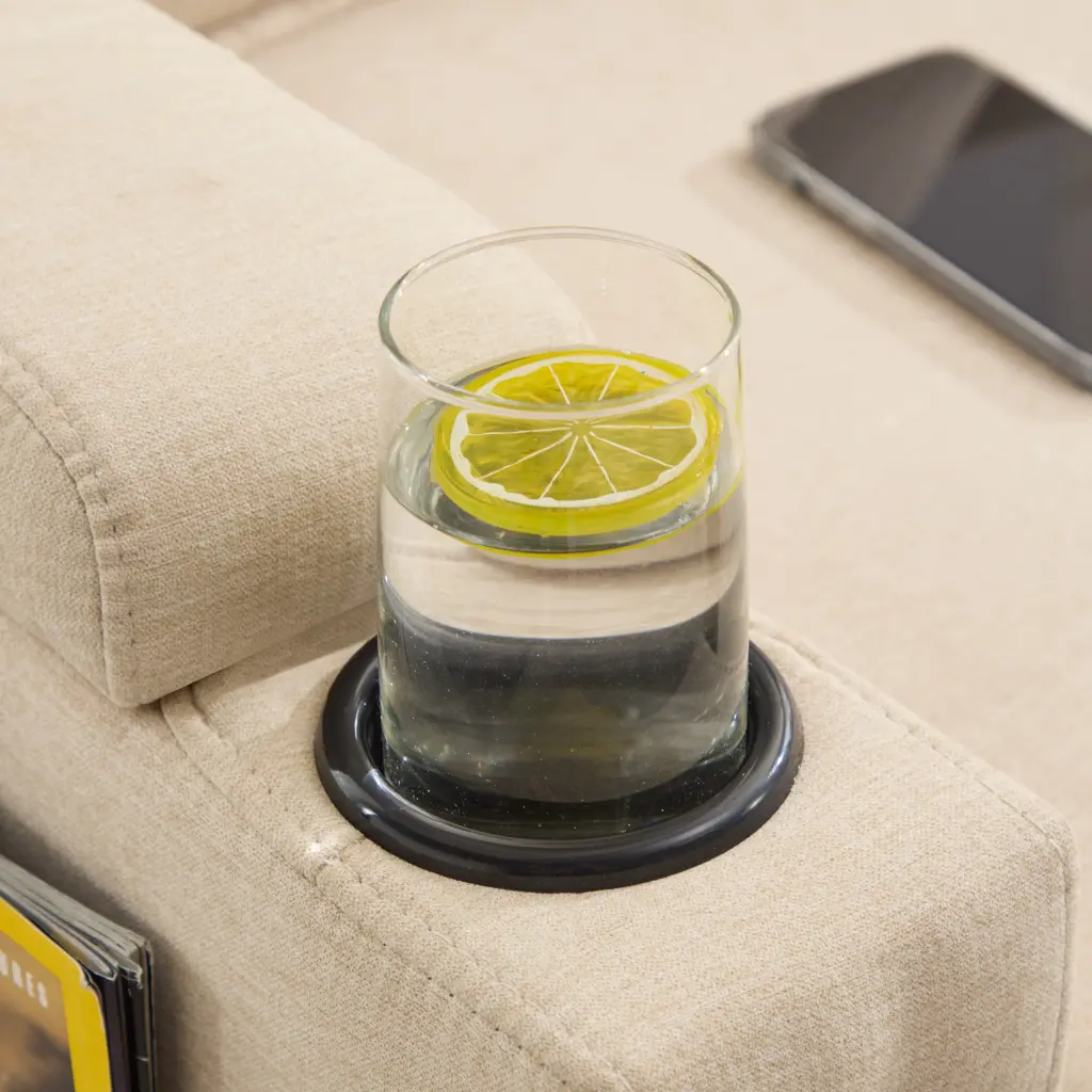 Beige Hue Knock Down 3 Seat Sofa Bundle Storage Ottoman Living Room zs furniture