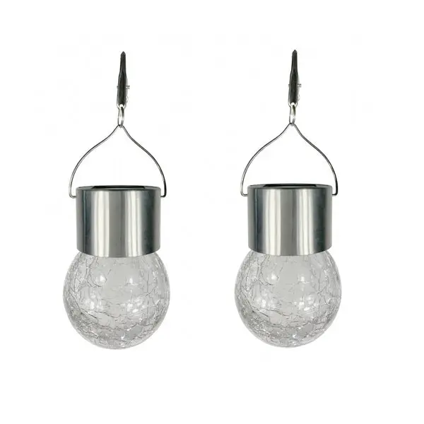 Fusion 25535 Solar Hanging Crackle Ball Lights Outdoor Decorative 1.2 Lumen Waterproof
