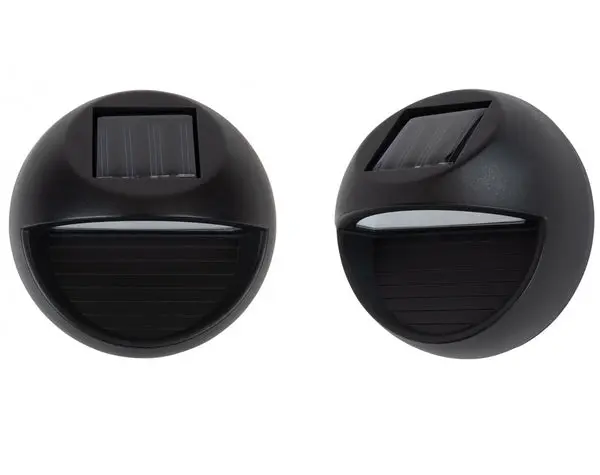 Fusion 25815 Solar Round Wedge Light Black Outdoor Pathway Lighting