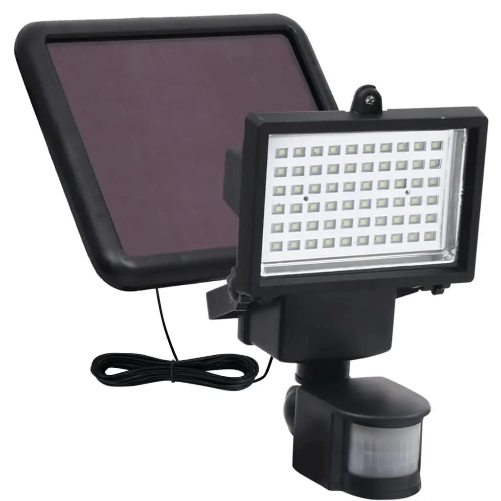 Garden Solar Powered LED Spotlight Sensor Black Outdoor Lighting