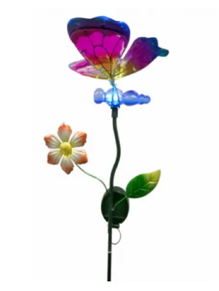 Headwind Consumer 830-1675 Solar Butterfly Metal and Glass Stake Light Garden Decor