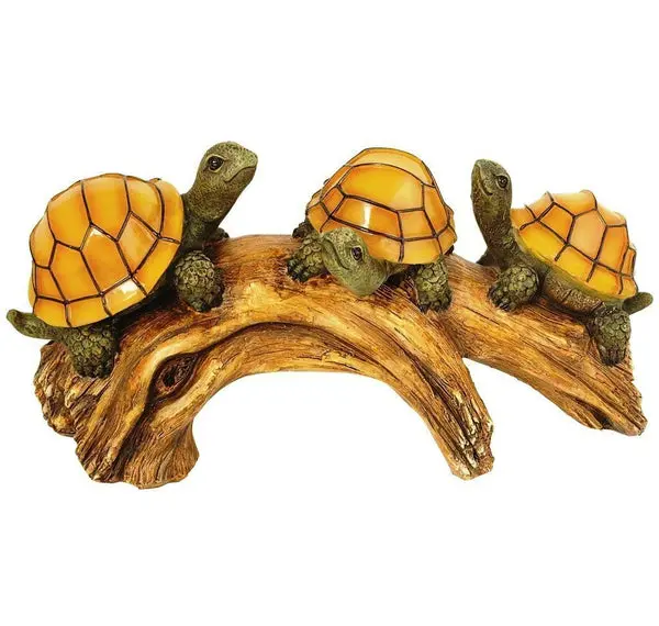 Moonrays 91515 Turtles On Log Outdoor Solar Light Garden Decor