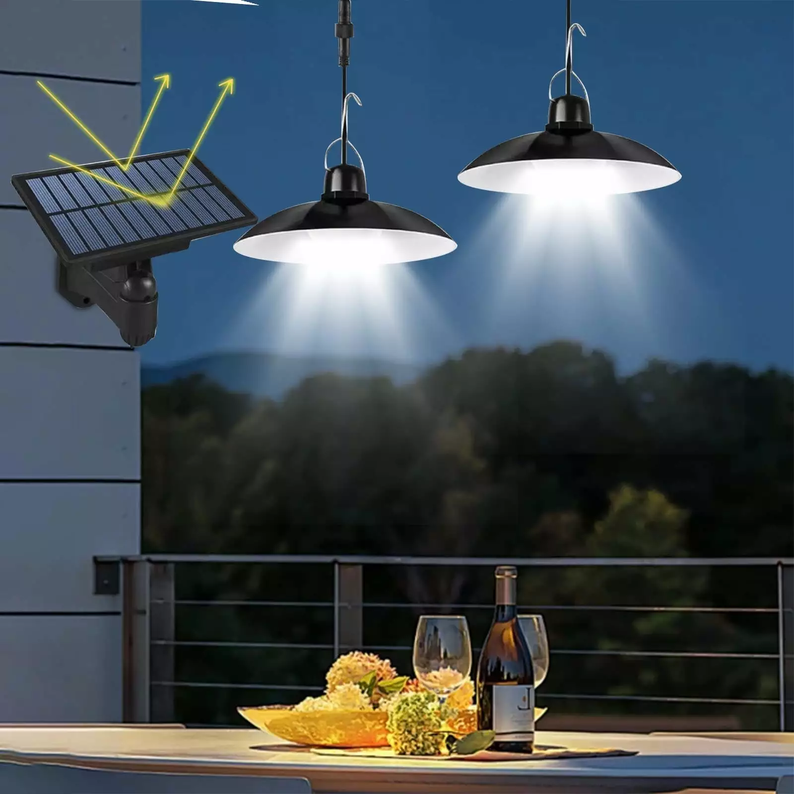 tumgatte Split Outdoor Sunshade Light IP65 Sun Patio Camping Light Beach Tent Party