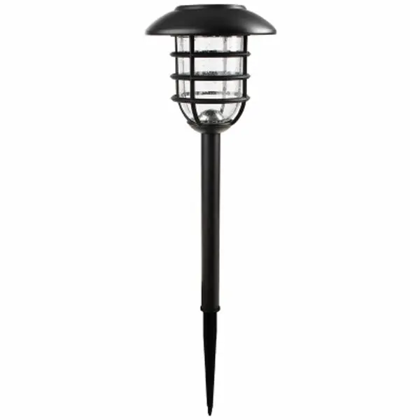 Fusion 27104 Solar Metal Cage Pathway Light Bubble Glass Lens 8 Lumen Outdoor