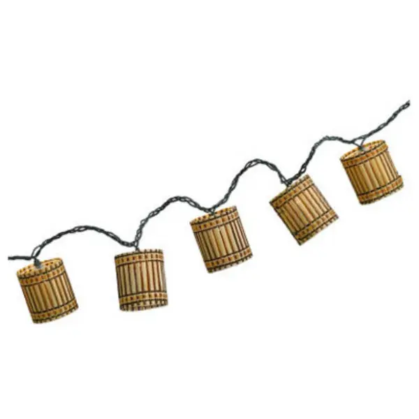 Four Seasons AC-156-7-FS Bamboo Cylinder Shape 10-Light Set Natural Brown Outdoor Lighting Four Seasons Courtyard