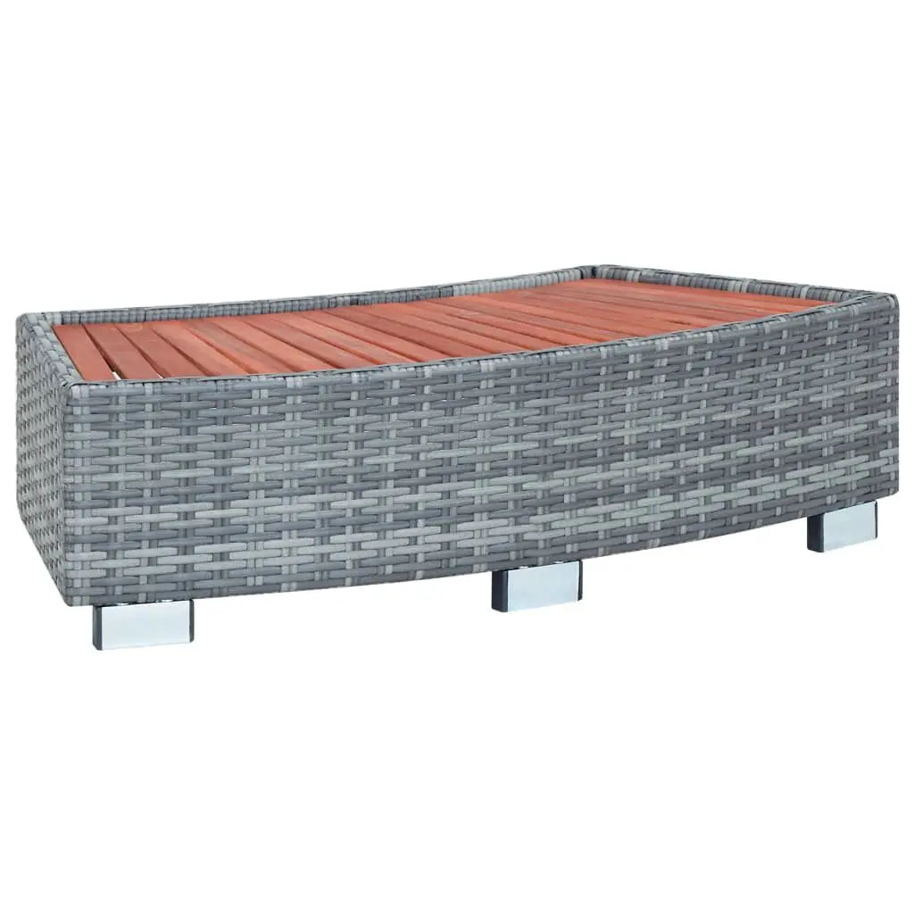 Spa Step Gray Poly Rattan 36.2x17.7x9.8 Inches Hot Tub Access