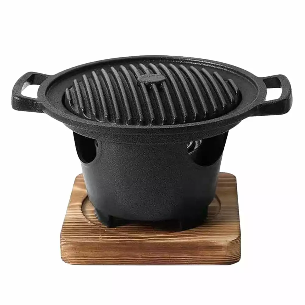 Gongc Travel-friendly Japanese Style Charcoal Grill Wooden Board 21