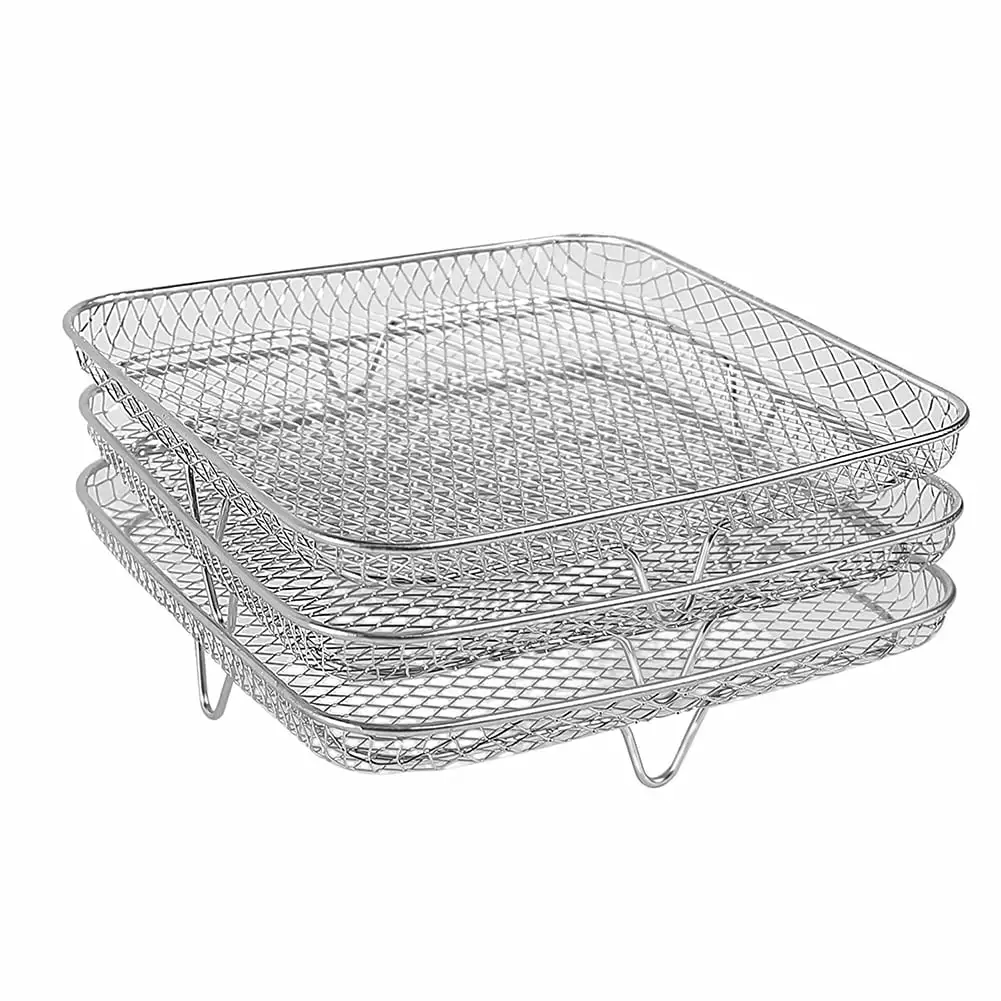 Niovtt 3-Layers Air Fryer Rack Stackable Grid Grilling Rack Family Pack