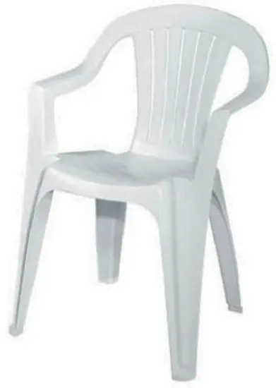 Adams 8234-48-3704 Low Back Stacking Chair White Matte Polypropylene