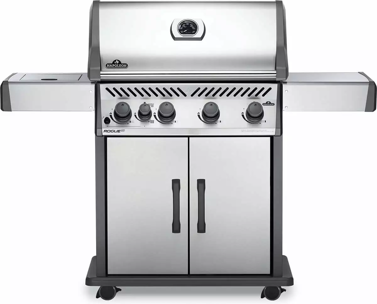 Rogue XT 525 Propane Gas Grill Infrared Side Burner Stainless Steel