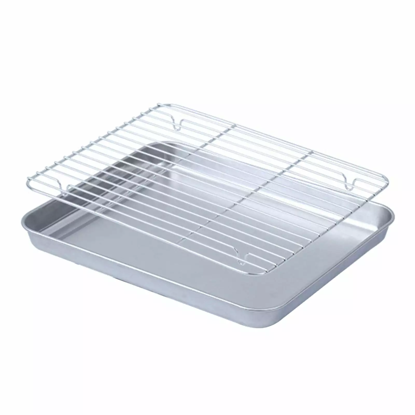 Waroomhoutilize Rust-proof Baking Pan Set Stainless Steel Oven Grill Rack L