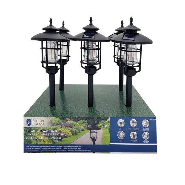 Boston Harbor 26074 Solar Stake Light LED Filament Black Outdoor Garden Lighting