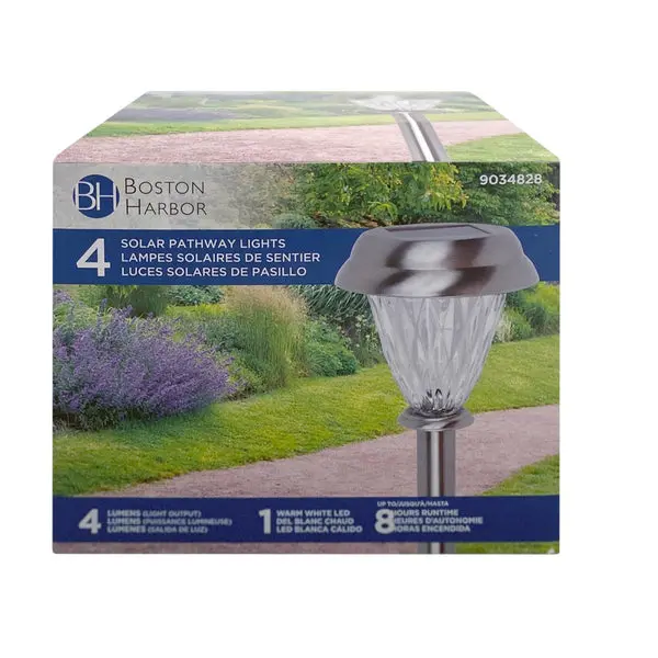 Boston Harbor 26091 Solar Stake Light Stainless Steel Outdoor Garden Lighting