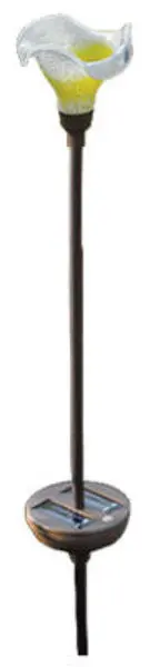 Four Seasons Courtyard MT-1064W White Lily Color Changing LED Solar Stake Light Outdoor Garden