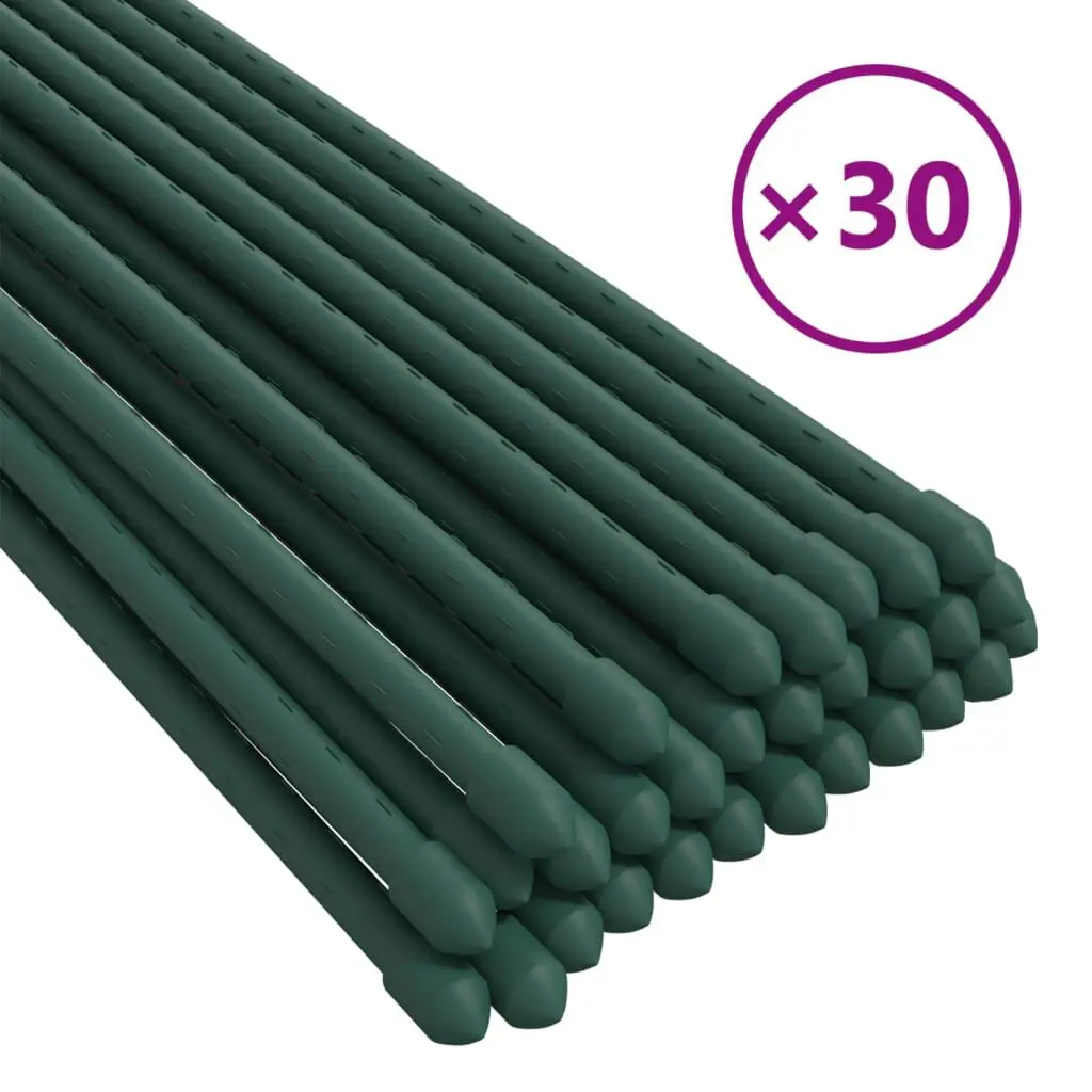 Garden Plant Stakes 30 Pieces Green 23.6 Inches Steel Plant Support Sticks