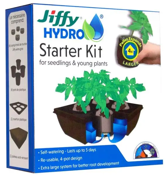 Jiffy JH4-8 Hydro Starter Kit Seedling and Young Plants 18 Inch Hydroponic Growing System