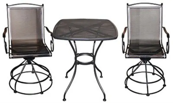 Woodard RXTV-08BCT Uptown 3-Piece Steel Balcony Set Black