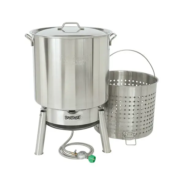 Bayou Classic KDS-182 82 Quart Stainless Steel Boiler Kit Basket Seafood Crab Shrimp