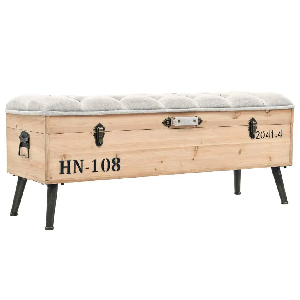 Storage Bench 43.3 Solid Wood Fir Entryway Bench Storage