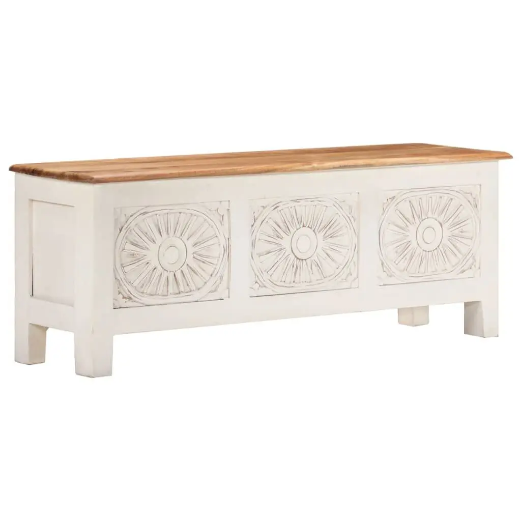 Storage Box 43.3x11.8x15.7 Inch Solid Acacia Wood Decorative Organizer