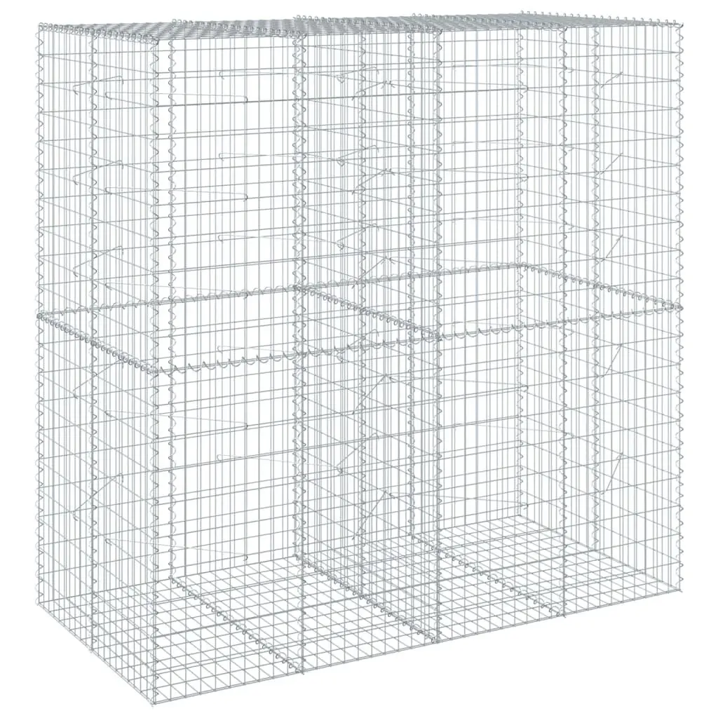 78.7x39.4x78.7 Galvanized Iron Gabion Bin Cover - Large Outdoor Storage